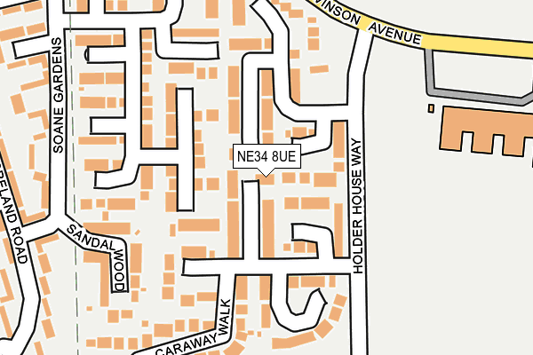 NE34 8UE map - OS OpenMap – Local (Ordnance Survey)