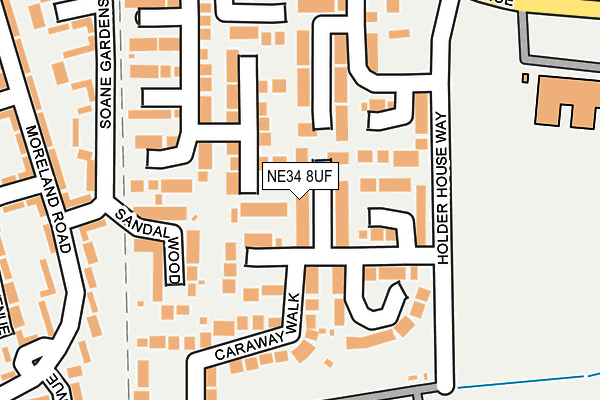 NE34 8UF map - OS OpenMap – Local (Ordnance Survey)