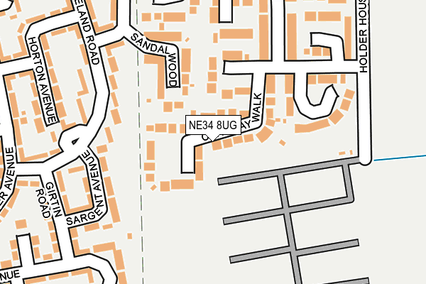 NE34 8UG map - OS OpenMap – Local (Ordnance Survey)