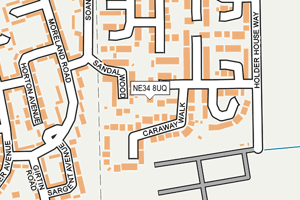 NE34 8UQ map - OS OpenMap – Local (Ordnance Survey)