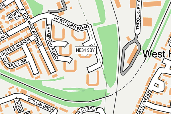 NE34 9BY map - OS OpenMap – Local (Ordnance Survey)