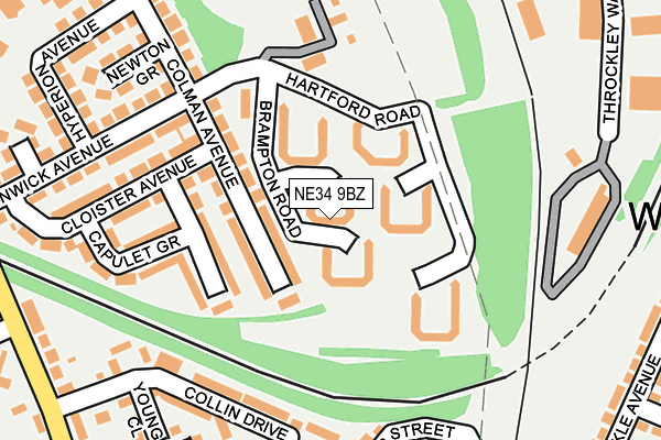 NE34 9BZ map - OS OpenMap – Local (Ordnance Survey)
