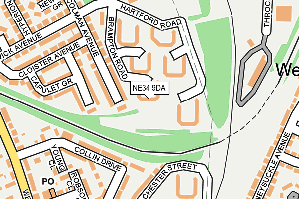 NE34 9DA map - OS OpenMap – Local (Ordnance Survey)