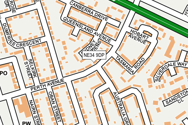 NE34 9DP map - OS OpenMap – Local (Ordnance Survey)