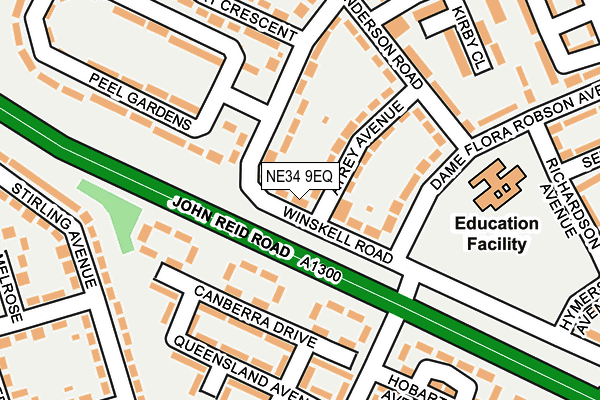 NE34 9EQ map - OS OpenMap – Local (Ordnance Survey)