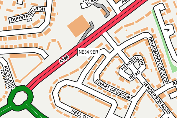 NE34 9ER map - OS OpenMap – Local (Ordnance Survey)