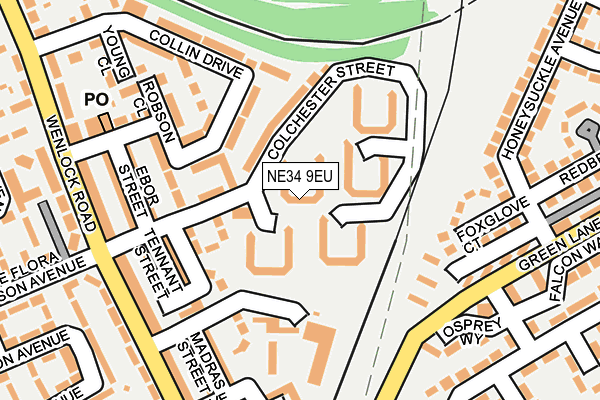 NE34 9EU map - OS OpenMap – Local (Ordnance Survey)