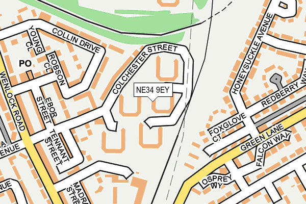 NE34 9EY map - OS OpenMap – Local (Ordnance Survey)