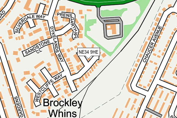 NE34 9HE map - OS OpenMap – Local (Ordnance Survey)