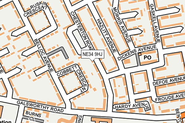 NE34 9HJ map - OS OpenMap – Local (Ordnance Survey)