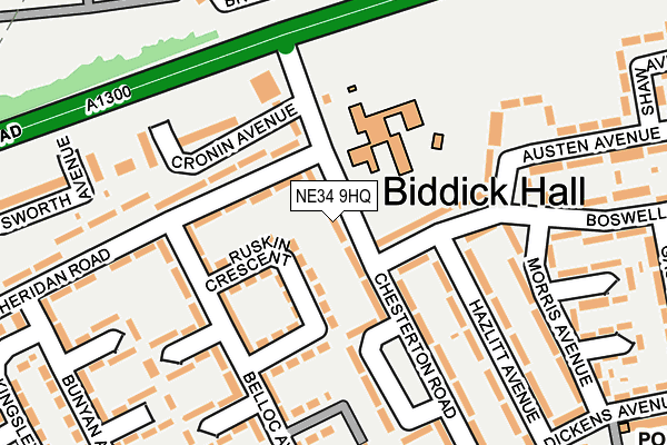 NE34 9HQ map - OS OpenMap – Local (Ordnance Survey)