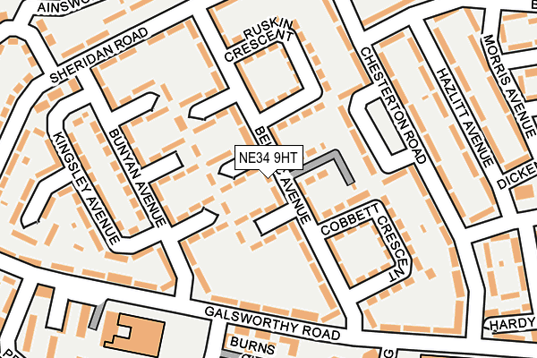 NE34 9HT map - OS OpenMap – Local (Ordnance Survey)
