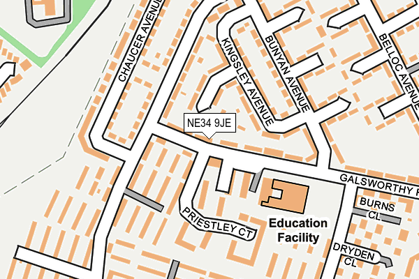 NE34 9JE map - OS OpenMap – Local (Ordnance Survey)