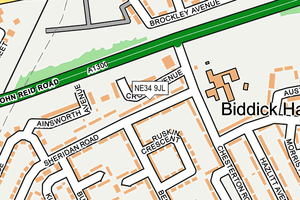 NE34 9JL map - OS OpenMap – Local (Ordnance Survey)