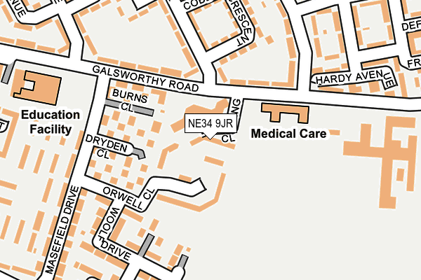 NE34 9JR map - OS OpenMap – Local (Ordnance Survey)