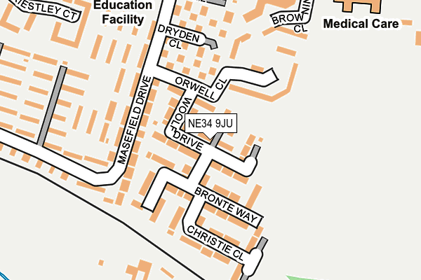 NE34 9JU map - OS OpenMap – Local (Ordnance Survey)