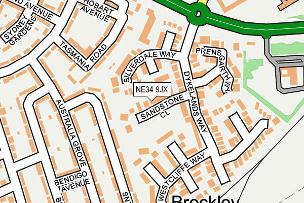 NE34 9JX map - OS OpenMap – Local (Ordnance Survey)