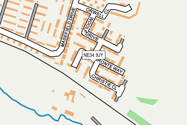 NE34 9JY map - OS OpenMap – Local (Ordnance Survey)