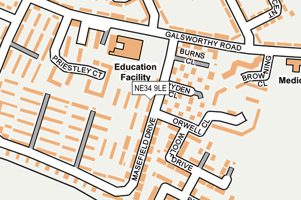 NE34 9LE map - OS OpenMap – Local (Ordnance Survey)