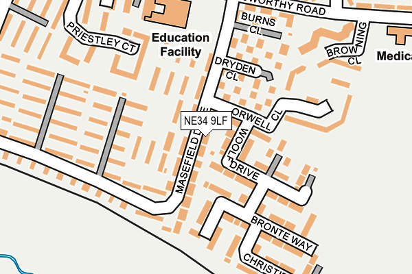 NE34 9LF map - OS OpenMap – Local (Ordnance Survey)