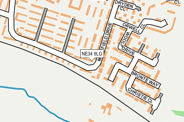 NE34 9LG map - OS OpenMap – Local (Ordnance Survey)