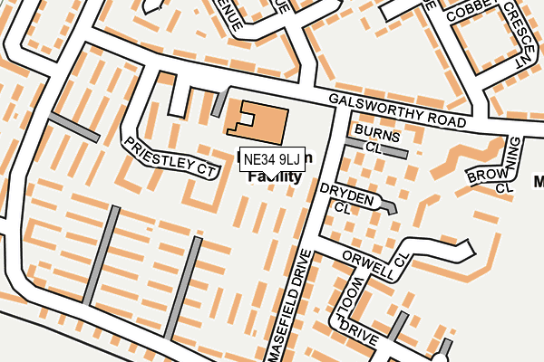 NE34 9LJ map - OS OpenMap – Local (Ordnance Survey)