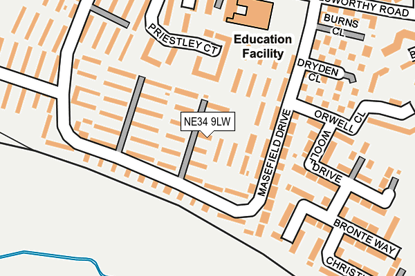 NE34 9LW map - OS OpenMap – Local (Ordnance Survey)