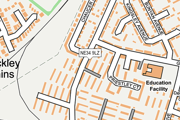 NE34 9LZ map - OS OpenMap – Local (Ordnance Survey)