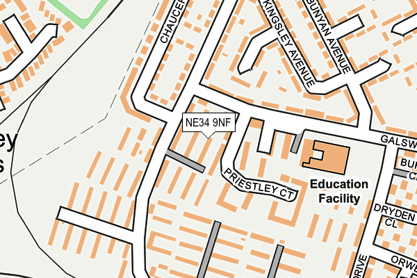 NE34 9NF map - OS OpenMap – Local (Ordnance Survey)