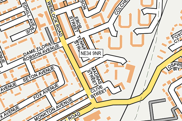 NE34 9NR map - OS OpenMap – Local (Ordnance Survey)