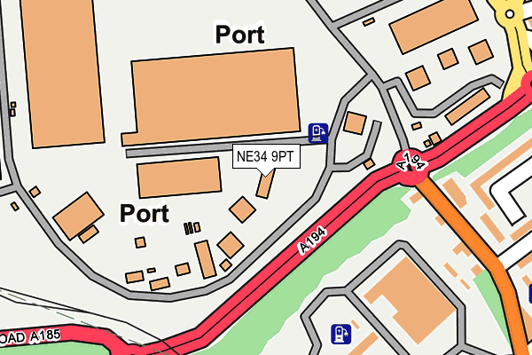 NE34 9PT map - OS OpenMap – Local (Ordnance Survey)