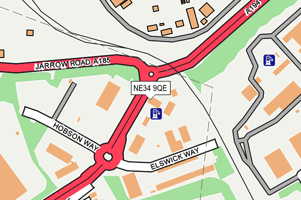 NE34 9QE map - OS OpenMap – Local (Ordnance Survey)