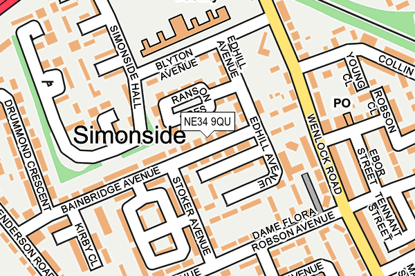 NE34 9QU map - OS OpenMap – Local (Ordnance Survey)