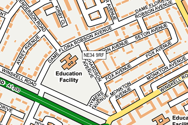 NE34 9RF map - OS OpenMap – Local (Ordnance Survey)