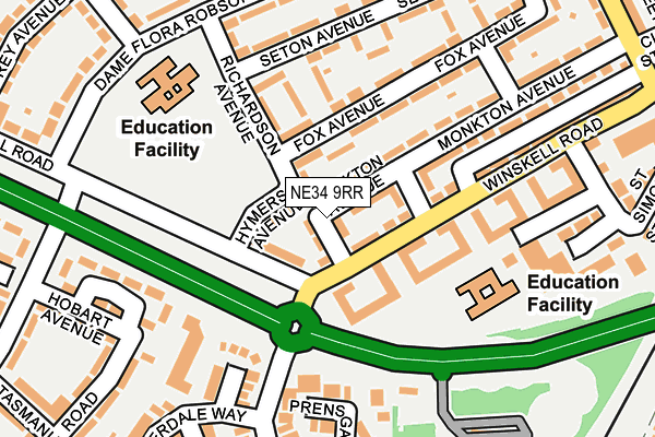 NE34 9RR map - OS OpenMap – Local (Ordnance Survey)
