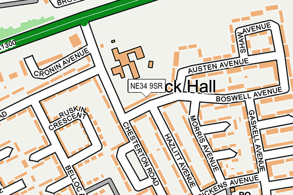 NE34 9SR map - OS OpenMap – Local (Ordnance Survey)