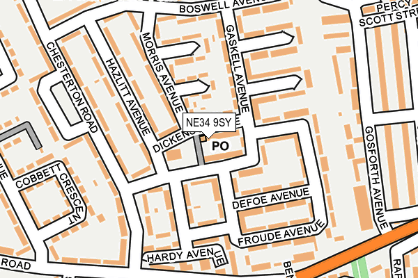 NE34 9SY map - OS OpenMap – Local (Ordnance Survey)