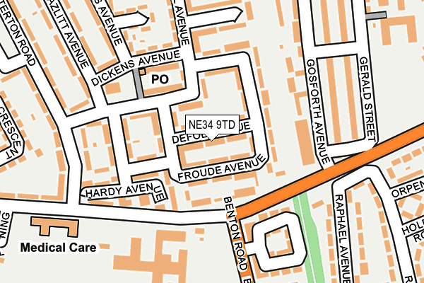 NE34 9TD map - OS OpenMap – Local (Ordnance Survey)