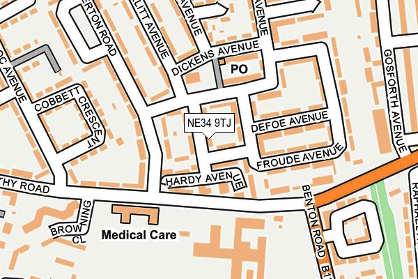 NE34 9TJ map - OS OpenMap – Local (Ordnance Survey)