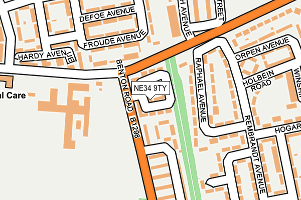 NE34 9TY map - OS OpenMap – Local (Ordnance Survey)