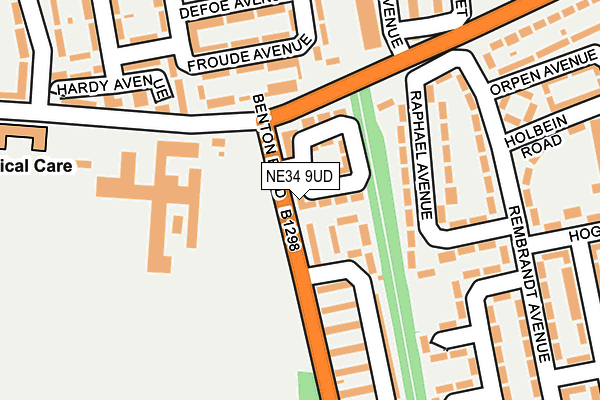 NE34 9UD map - OS OpenMap – Local (Ordnance Survey)