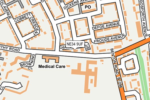 NE34 9UF map - OS OpenMap – Local (Ordnance Survey)