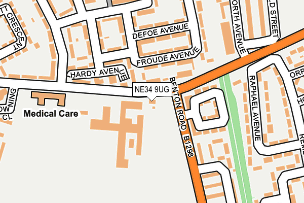 NE34 9UG map - OS OpenMap – Local (Ordnance Survey)