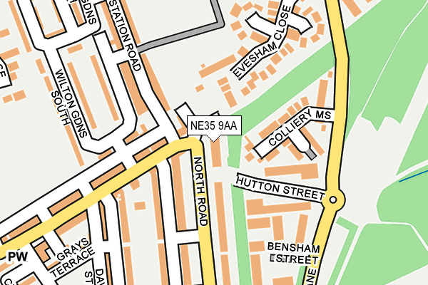 NE35 9AA map - OS OpenMap – Local (Ordnance Survey)