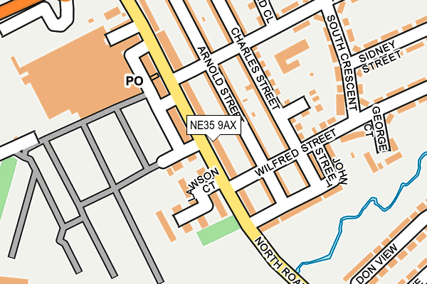 NE35 9AX map - OS OpenMap – Local (Ordnance Survey)