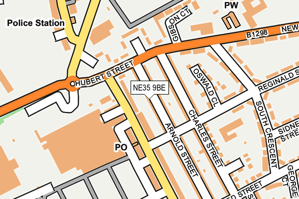NE35 9BE map - OS OpenMap – Local (Ordnance Survey)