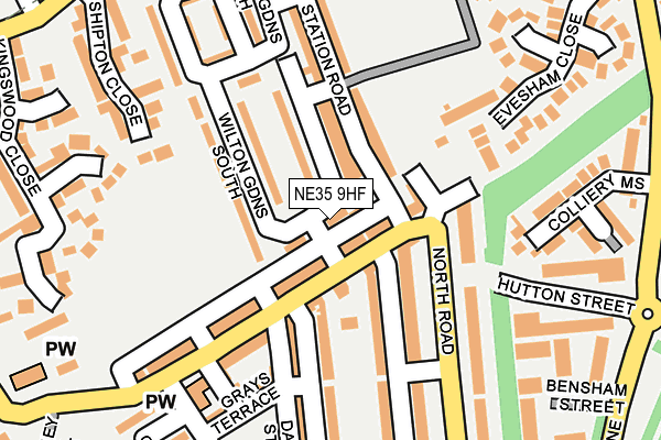 NE35 9HF map - OS OpenMap – Local (Ordnance Survey)