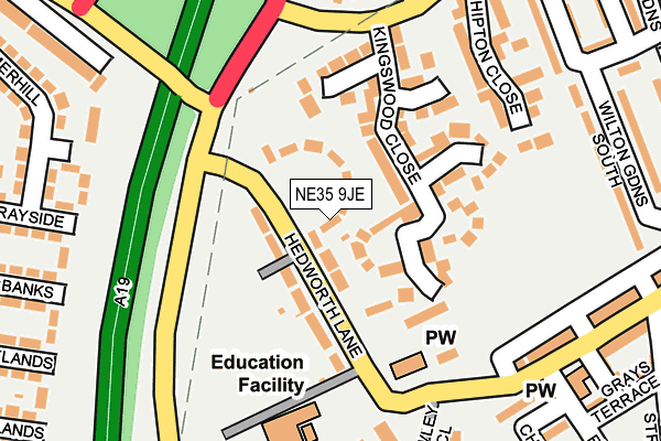 NE35 9JE map - OS OpenMap – Local (Ordnance Survey)