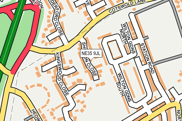 NE35 9JL map - OS OpenMap – Local (Ordnance Survey)