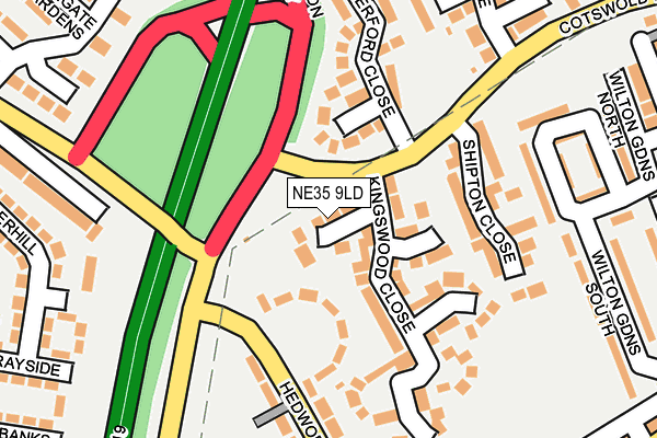 NE35 9LD map - OS OpenMap – Local (Ordnance Survey)